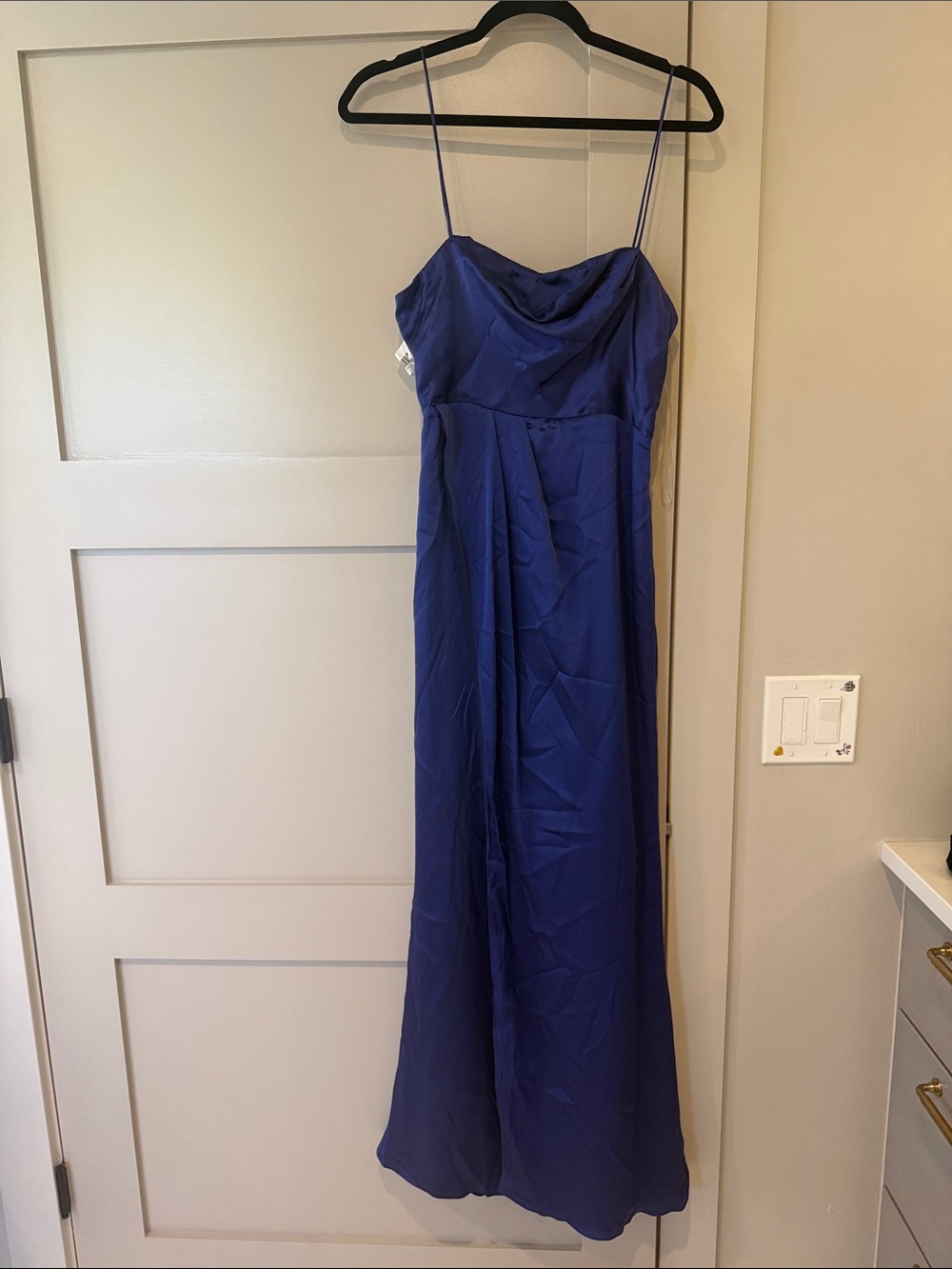 Fame and Partners Cobalt Blue Spaghetti Strap Maxi Dress